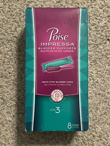 Poise Impressa Women's Incontinence Size 3Bladder Supports 8 Count NEW - Picture 1 of 4