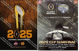 2025 NATIONAL CHAMPIONSHIP & COTTON BOWL GAME PROGRAM SET 2) OHIO STATE BUCKEYES - Picture 1 of 3