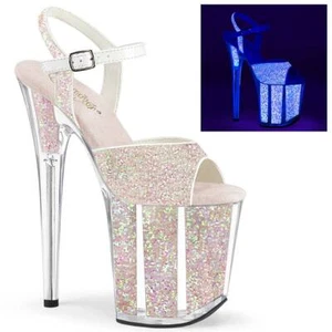 Sandalias Pleaser USA FLAMINGO-810UVG Neón Ópalo Brillo Plataforma UK6 EN STOCK - Imagen 1 de 4