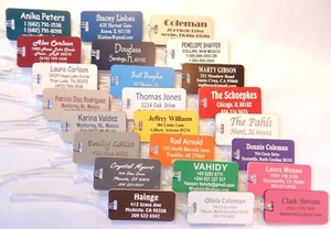 15 personalized custom engraved luggage tags 21 colors to choose from. - Picture 1 of 4