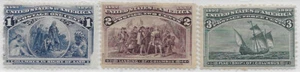 US 230-232, 1c, 2c, & 3c Columbian Exposition Mint F-VF OG, See description - Picture 1 of 2