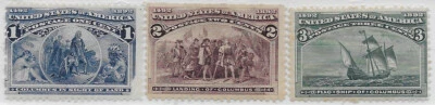US 230-232, 1c, 2c, & 3c Columbian Exposition Mint F-VF OG, See description - Image 1 of 2