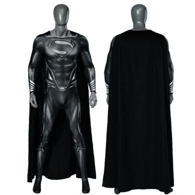 Zack Justice League Superman Jumpsuit Cosplay Costume Kal-El Black Cloak Outfit - Image 1 of 4