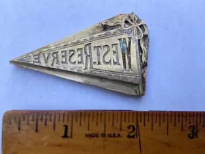 c. 1910 BRASS WESTERN RESERVE UNIV. PRINTER BLOCK/ CUT/ LETTERPRESS a rare find! - Picture 1 of 6