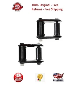 Rear Drop Shackles Spring Leaf LH/ RH Set Fits 1994-05 S10 Bravada Jimmy S15 GMC - Picture 1 of 4