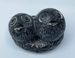 Lupo originale vintage pietra ollare gufo bambini gufi scultura intagliata a mano Canada - Foto 1 di 6
