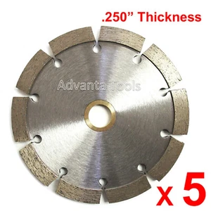 5PK 5” x .250” Tuck Point Diamond Saw Blade for Mortar Joints Removal - Picture 1 of 4