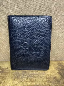 Vintage Calvin Klein Black Leather Credit Card Wallet Bi-Fold - Picture 1 of 13
