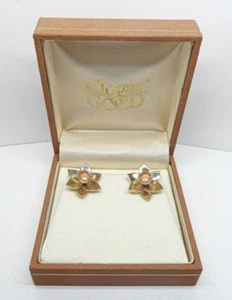 Clogau Gold 9ct Yellow & Rose Gold Large Daffodil Stud Earrings - Picture 1 of 7