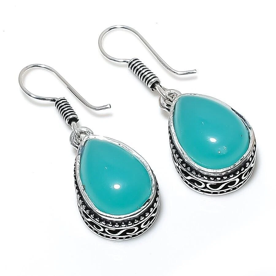 Orecchino di gioielli in argento sterling 925 fatto a mano con pietra... - Immagine 1 di 1