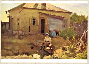 E.Cheptsov 1962 Russian postcard MORNING SCENE at Courtyard - Picture 1 of 2