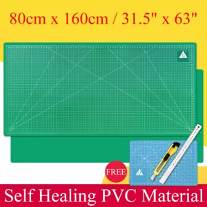 80 x 160cm PVC Cutting Mat Self Healing Printed Grid Lines Knife Board Craft - Picture 1 of 6