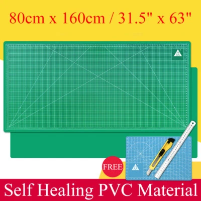 80 x 160cm PVC Cutting Mat Self Healing Printed Grid Lines Knife Board Craft - Image 1 of 4