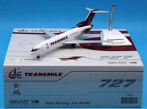 JC Wings 1:200 Transmile Air Services Boeing B727-200 Diecast Jet Modelo 9M-TGM - Imagen 1 de 12