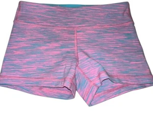 Ivivva By Lululemon Girls Rhythmic Shorts Sz 10 Space Dye Pink Shell Skye Blue - Picture 1 of 7