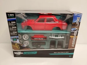 Maisto Design Assembly Line 1971 Datsun 510 Metal Model Kit Red 1/24 HTF - Picture 1 of 5