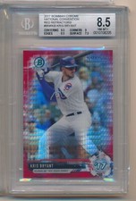 2017 Bowman Chrome National Conv. RED REFRACTOR 1/10 Kris Bryant Cubs BGS 8.5