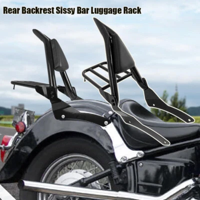 Portaequipajes Sissy Bar con respaldo clásico 1998-2013 para Yamaha V Star XVS 400 650 Foto 1 de 4