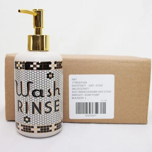 ANTHROPOLOGIE Bistro Tile Bath Collection Soap Pump Dispenser Bottle French NEW - Picture 1 of 10