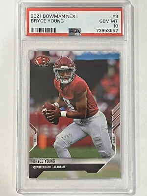 2021 Bowman Next #3 RC ROOKIE Bryce Young  PSA 10 GEM Print Run 1901 Pop 26 - Image 1 of 2