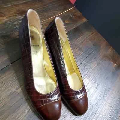 Bruno Magli Browm Animal Print Cuero Zapato 8.5 Foto 1 de 4