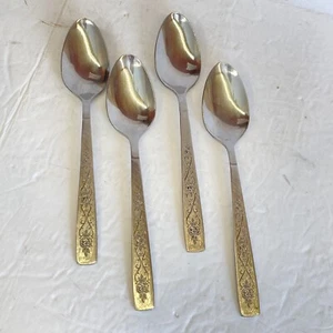 SET OF (4) INTERNATIONAL DECORATOR ROSE LACE 6 3/8" STAINLESS TEASPOONS UNUSED - Picture 1 of 5