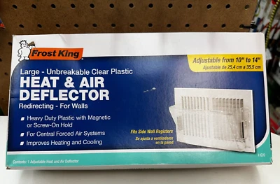 Frost King HD9 Heat/Air Deflector | Adjustable 10-14" | HEAVY DUTY Clear Plastic - Image 1 of 3