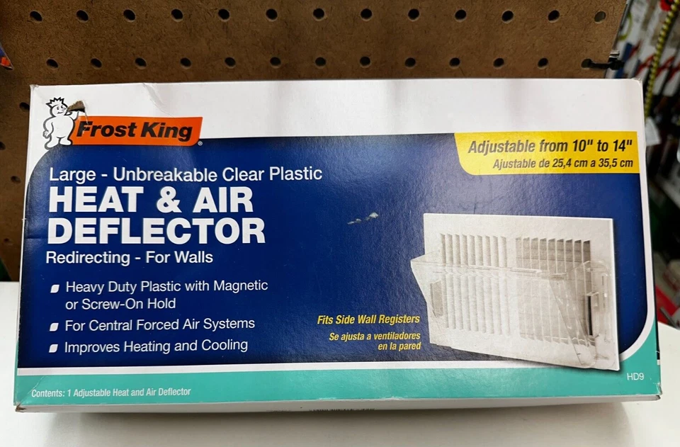 Frost King HD9 Heat/Air Deflector | Adjustable 10-14" | HEAVY DUTY Clear Plastic - Image 1 of 3