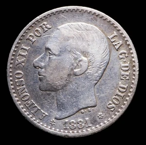 1881, 50 Centimos Alfonso XII  (*8-1)  - 18 mm / 2.54 gr. - Picture 1 of 3
