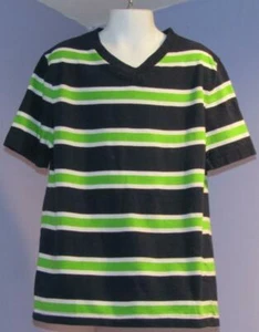 Boys Urban Pipeline Navy/Green/White Stripe T-Shirt S - Picture 1 of 4