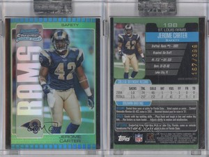 2005 Bowman Chrome Green Refractor /399 Jerome Carter #198 Rookie RC