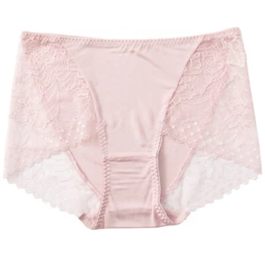 Ladies Sheer Mesh Panties Lace Briefs 100% Mulberry Silk Knit Seamless Knickers - Picture 1 of 16