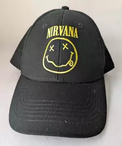 Cappello Berretto Nirvana Snapback Regolabile H&M Adulto Nero Giallo Ricamato Casual - Foto 1 di 4