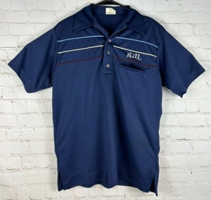 Vintage King Louie Bowling Shirt 70s Stitched Size Small Blue Made In USA - Picture 1 of 6