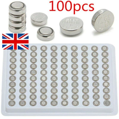 100X Cell Watch Battery 1.55V SR626SW AG4 377 LR626 Alkaline Button Batteries - Image 1 of 4