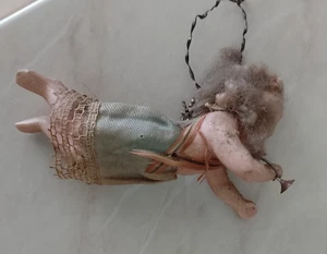 Antiker Deutscher Wachs Engel Schwebe Engel Weihnachtsengel Baumbehang - Bild 1 von 12