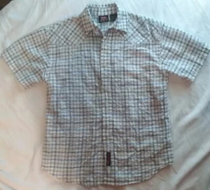 Wranglers Boys Dress Shirt Size XS 4/5 Button Up Blue Red Plaid Crepe Texture - Picture 1 of 3