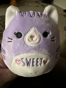 Squishmallow 5" Tabitha Purple Kitty Cat *SWEET* Plush 2022 Valentines Kellytoy - Picture 1 of 4