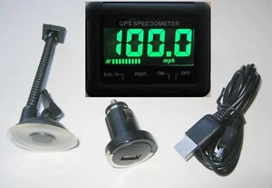 Mitsugawa Wireless 2" LCD Display GPS Speedometer Speedo mph kph Car Motorbike - Picture 1 of 7