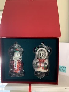 Christopher Radko Disney “Mistletoe Mickey and Holly Minnie” Ornament(s) *NEW* - Picture 1 of 3