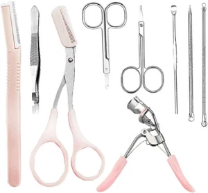 Acne Blackhead Remover Kit Eyebrow Grooming Suit Kits Makeup Cosmetic Tools Pink - Picture 1 of 8