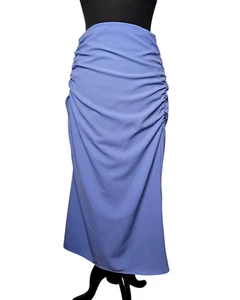 MISTRESS ROCKS LA Wishing Gathered Midi Skirt Purple Large NWT Ruched $75 - Picture 1 of 12