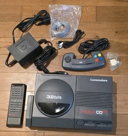 Commodore Amiga CD32 Gaming Console + TVI Modem Remote, Controller  WORKS!