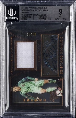 2016-17 PANINI BLACK GOLD MEM AUTOS BRONZE #4 CRISTIANO RONALDO/25 BGS 9 - Image 1 of 2
