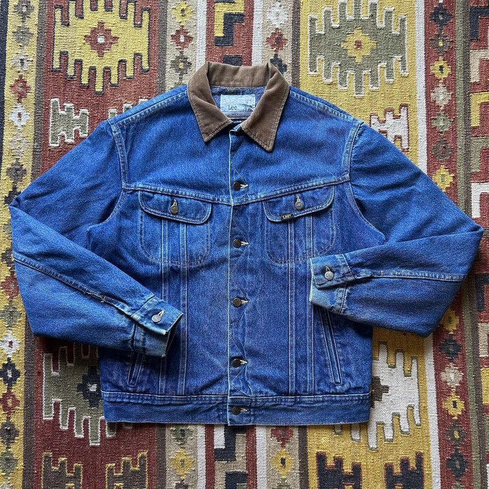 Vintage Lee Storm Rider Blanket Lined Denim Jacket Sz L - Image 1 of 4