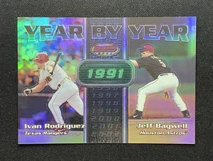 2000 Bowman's Best #YY9 Ivan Rodriguez Jeff Bagwell Year By Year Refractor HOF - Picture 1 of 2