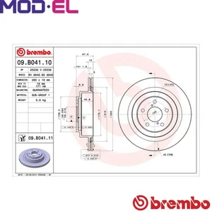 2x BRAKE DISC 09.B041.11 FOR SUBARU LEGACYIVOUTBACKIMPREZA EJ204/EJ205 2.0L 4cyl - Picture 1 of 9