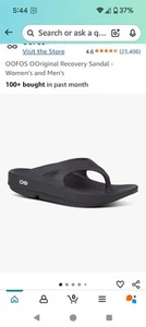 New Oofos! women's size 8, original recovery sandals, Black - Picture 1 of 3