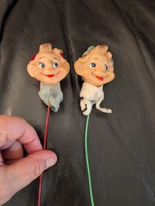 Vintage Pixie Elfenköpfe Weihnachtsschmuck Konvolut Elfe des Regals - Bild 1 von 8