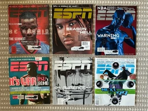 Lot Of (6) ESPN Magazines, (5) 1999, (1) 1998, Fair Condition, Has Postal Label - Picture 1 of 7
